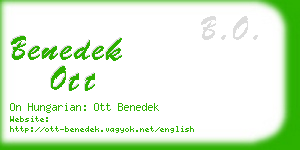 benedek ott business card